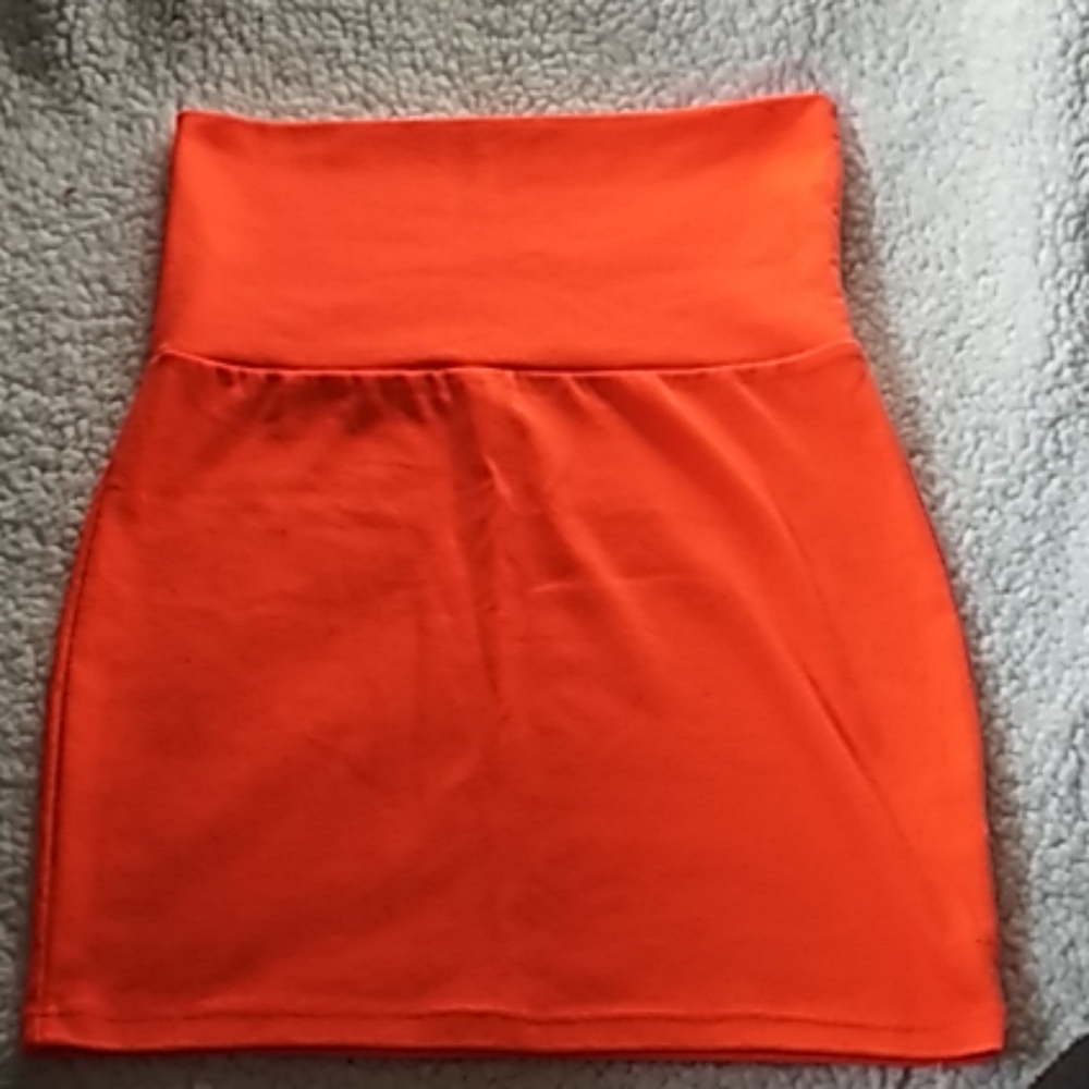 Neon orange skirt